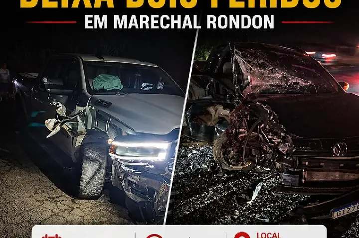 COLISÃO LATERAL NA PRC-467 DEIXA DOIS FERIDOS EM MARECHAL RONDON
