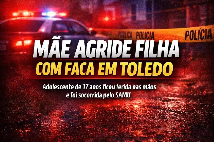 Mãe é encaminhada à delegacia após agredir filha com faca em Toledo