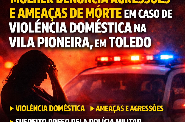 Mulher denuncia agressões e ameaças de morte em caso de violência doméstica na Vila Pioneira, em Toledo