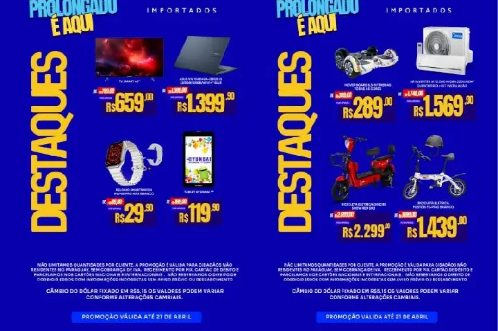 PROMOÇÕES DO DIA! DÓLAR EM BAIXA-  Aproveite agora na Dalet Importados em Salto del Guairá