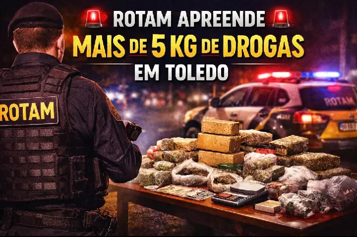 ROTAM APREENDE MAIS DE 5 KG DE DROGAS EM TOLEDO