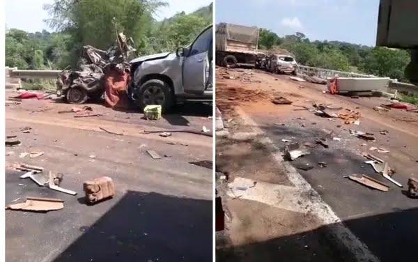Acidente envolvendo 18 veículos deixa 4 mortos e vários feridos na BR-414, dizem bombeiros