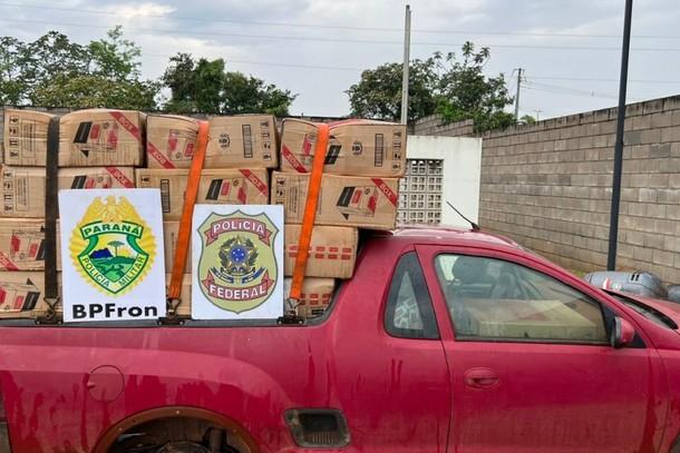 PF e BPFron realizam apreensão de contrabando em Terra Roxa