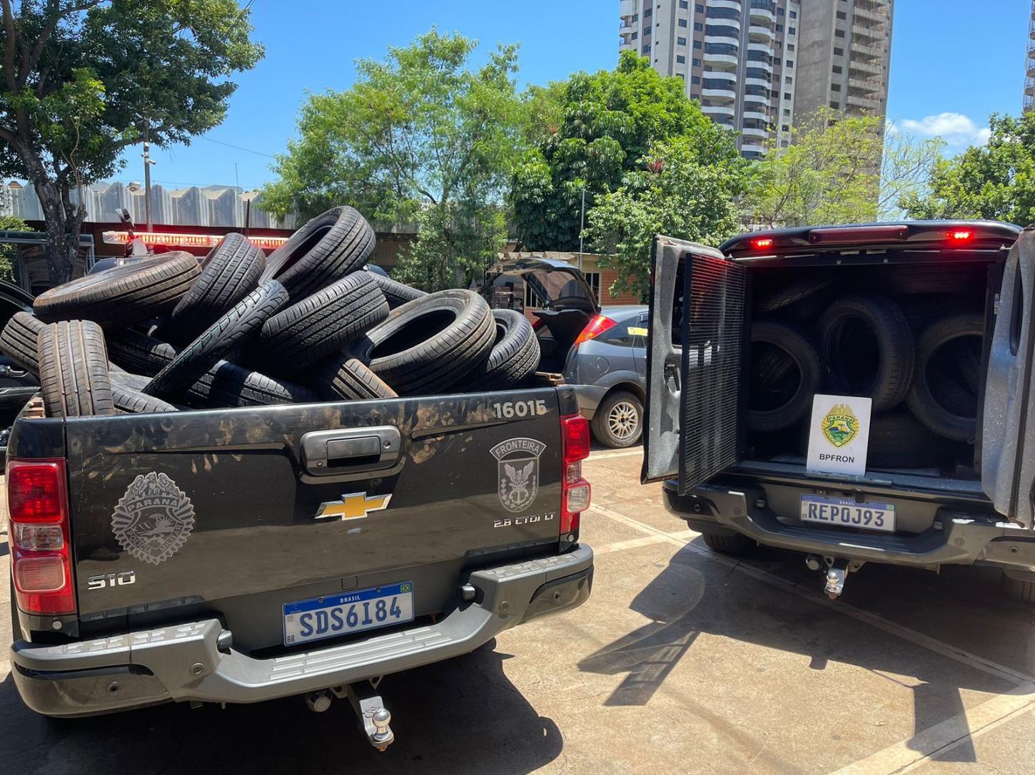 BPFRON  apreende pneus contrabandeados em Foz do Iguaçu -PR
