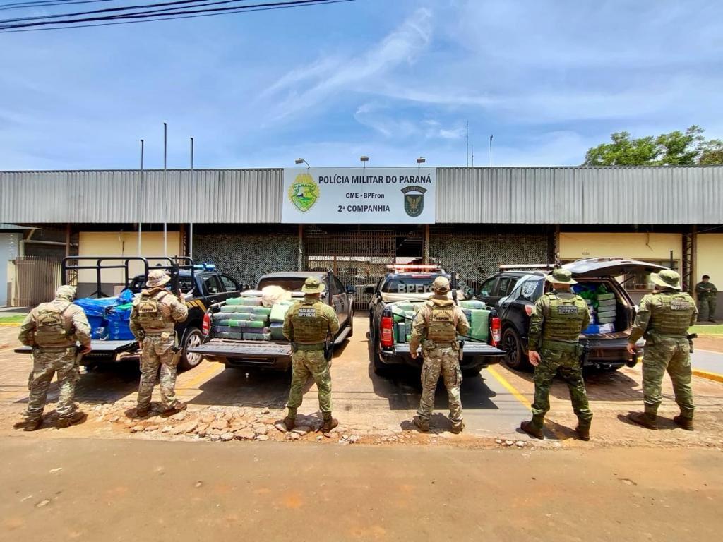 BPFRON e Polícia Federal apreendem mais de duas toneladas de drogas em Francisco Alves-PR
