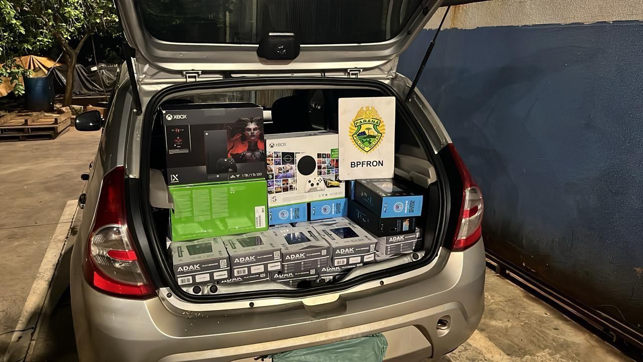 BPFRON apreende veículo carregado com aparelhos eletrônicos em Medianeira-PR