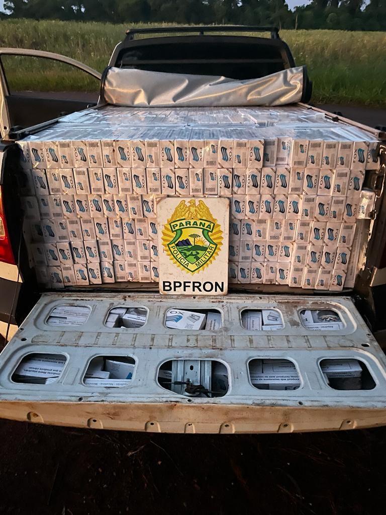 BPFRON apreende veículo carregado com cigarros contrabandeado Santa Terezinha de Itaipu - PR
