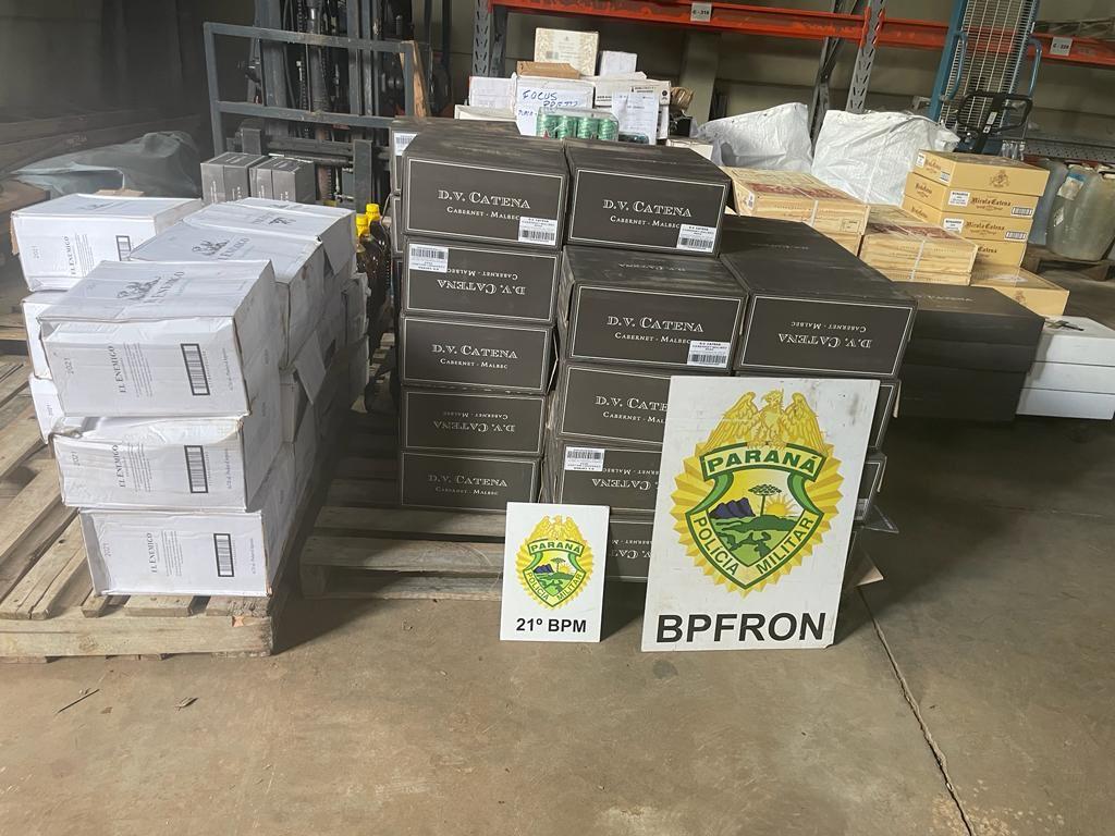 BPFRON e 21°BPM apreendem bebidas estrangeiras em depósito em Planalto-PR