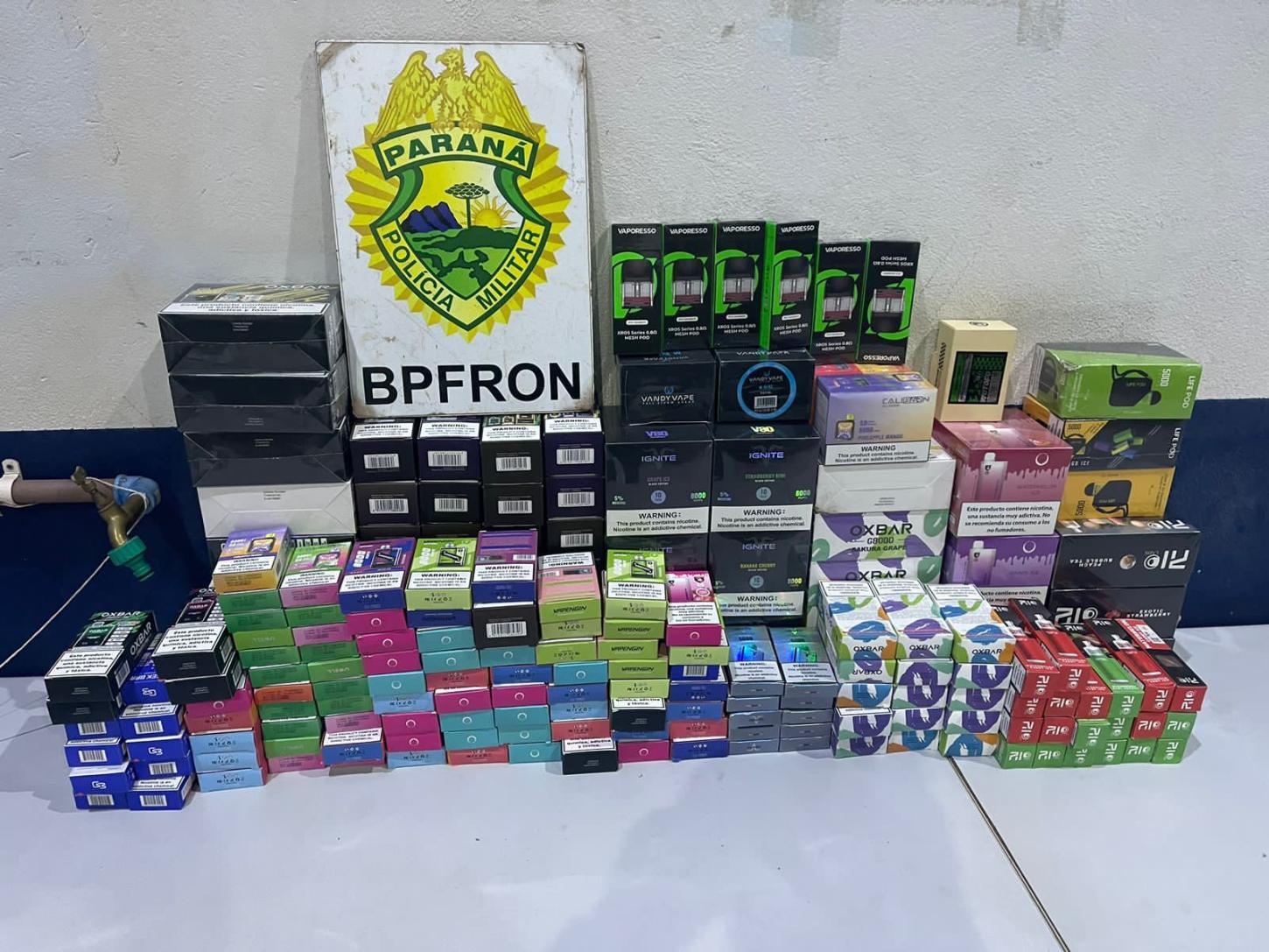 Céu Azul-PR -  BPFRON apreende produtos contrabandeados em ônibus