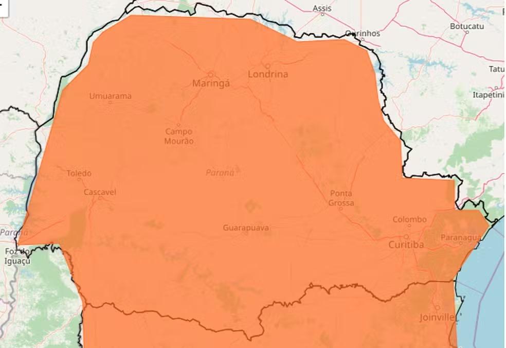 Inmet emite alerta de tempestade para todos os municípios do Paraná nesta quarta (10)