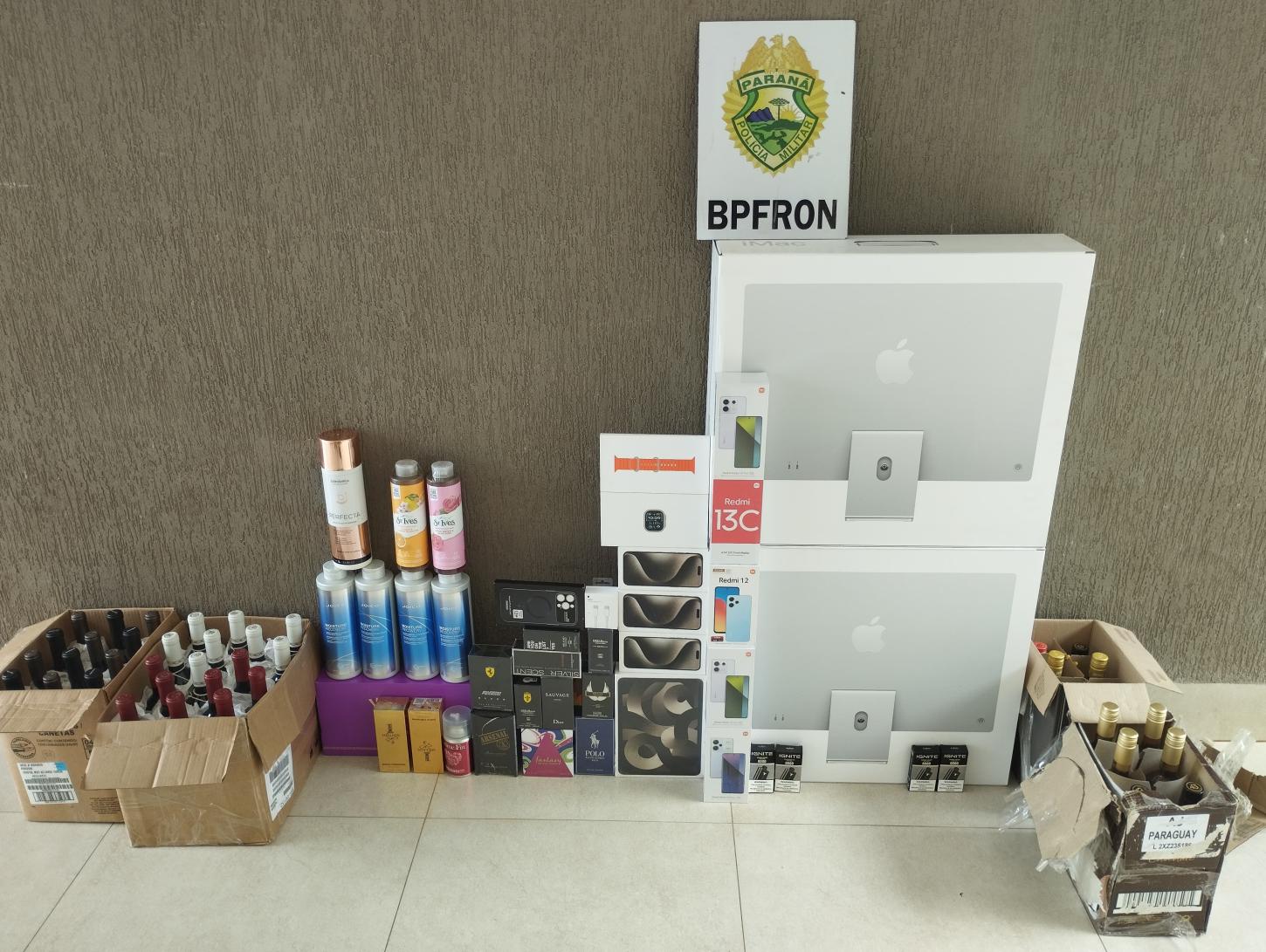 BPFRON apreende veículo carregado com mercadorias contrabandeadas em Goioerê-PR