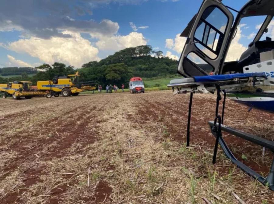 Homem é sugado por máquina agrícola em área rural do Paraná