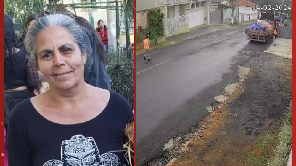 Mulher morre após descer de caminhão desgovernado e ser esmagada em muro pelo próprio veículo