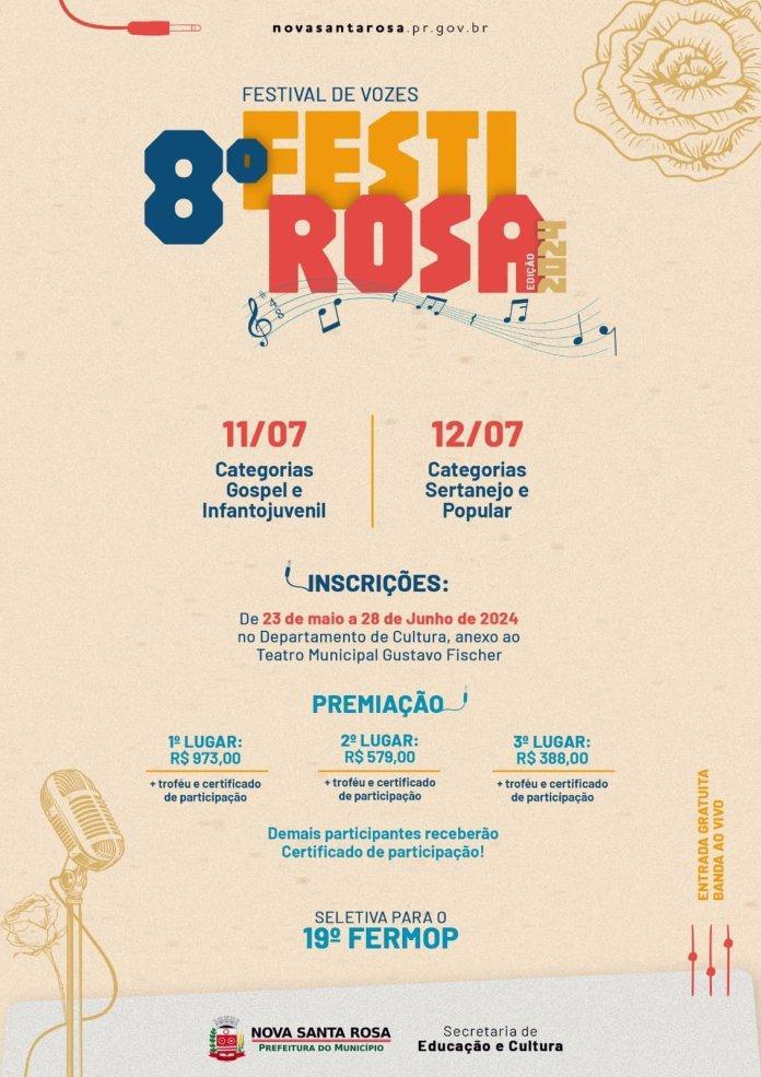 Inscrições seguem abertas para o Festival de Vozes de Nova Santa Rosa