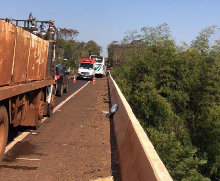 Acidente entre ônibus é registrado na Ponte do Piquiri em Palotina