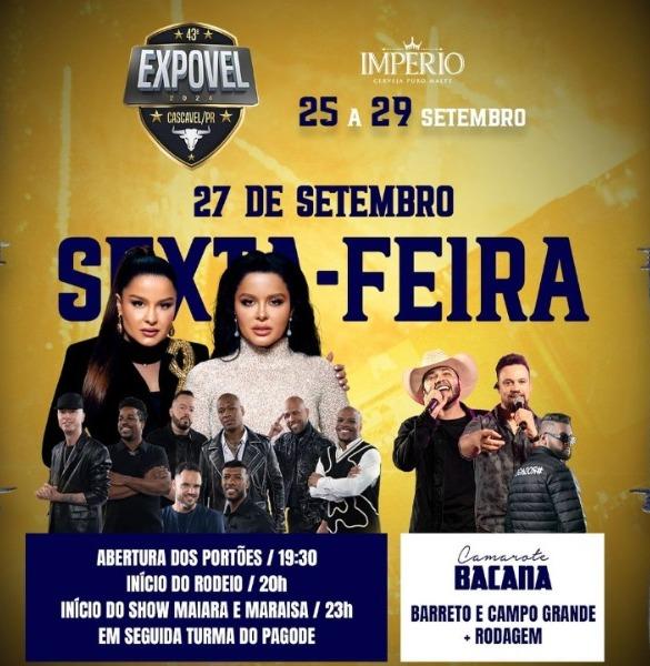 É HOJE! 2° noite de shows trazem MAIARA E MARAISA + TURMA DO PAGODE.