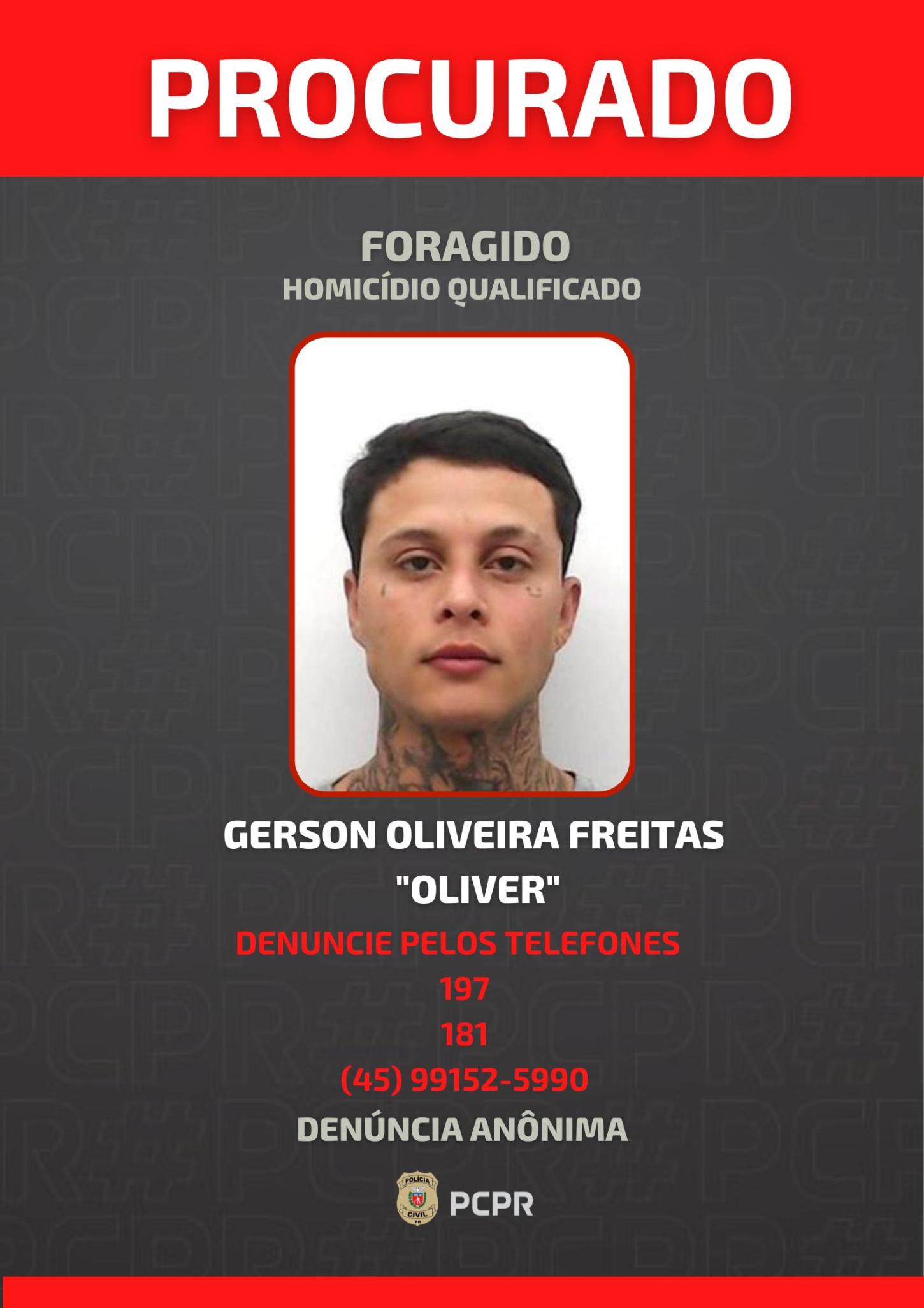 Morte de Luan Salvini: Polícia Civil identifica e divulga foto do autor do homicídio, que segue foragido