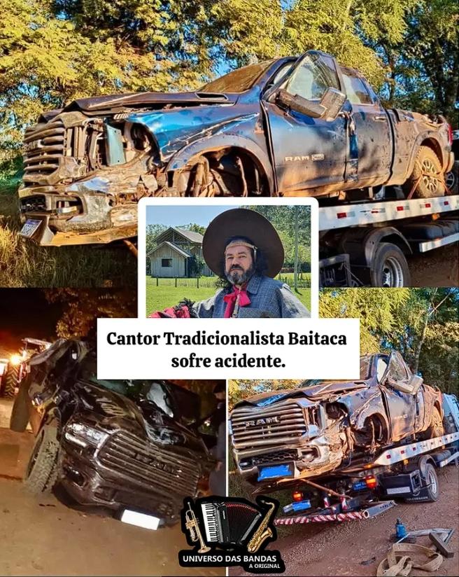 O cantor gaúcho Baitaca, de 59 anos, sofreu um acidente na noite do último domingo, (02/02)