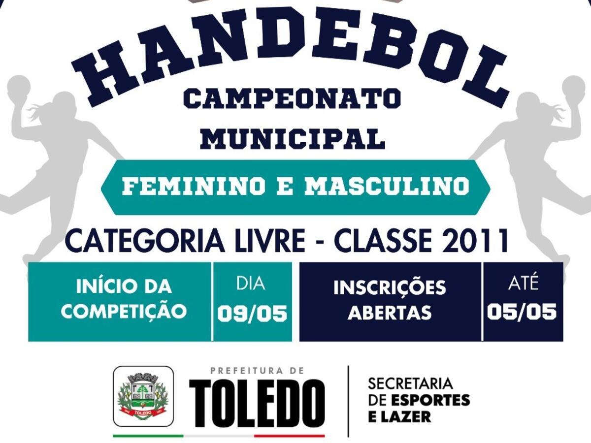 Toledo abre inscrições para o Campeonato Municipal de Handebol 2025