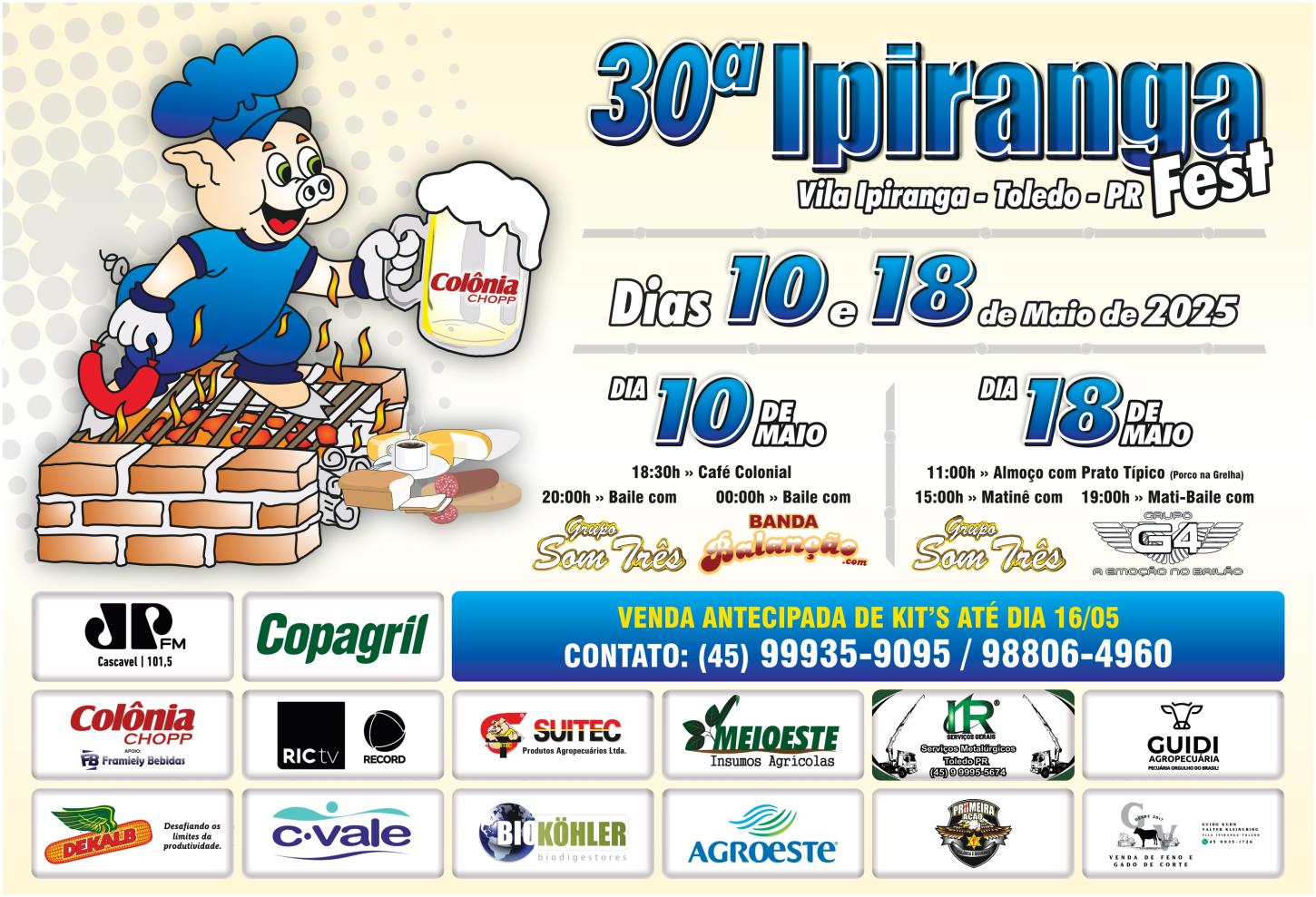 Vem aí a 30ª Ipiranga Fest de Vila Ipiranga – Toledo!