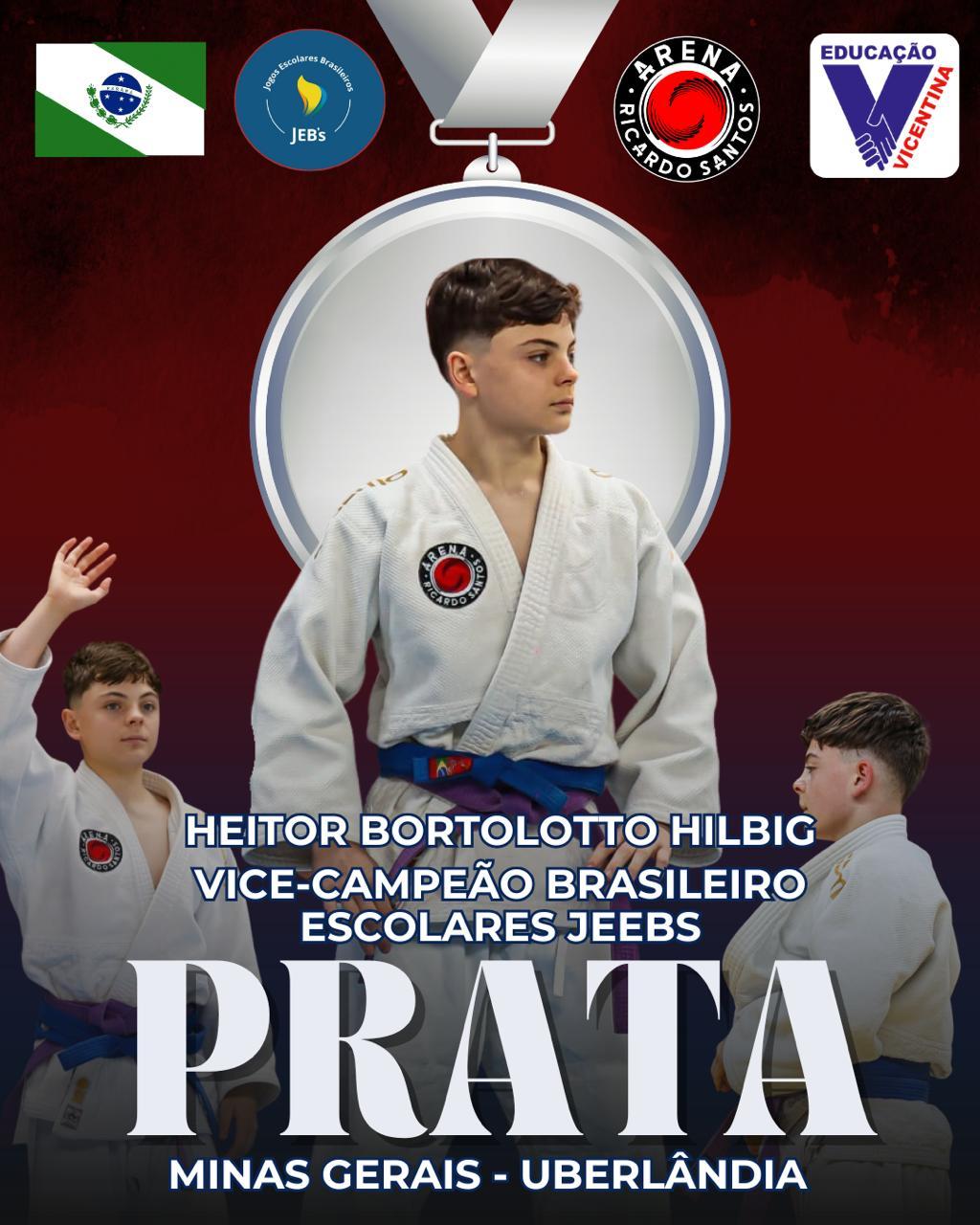 Heitor Bortolotto Hilbig conquista medalha de prata no Brasileiro Escolar de Judô