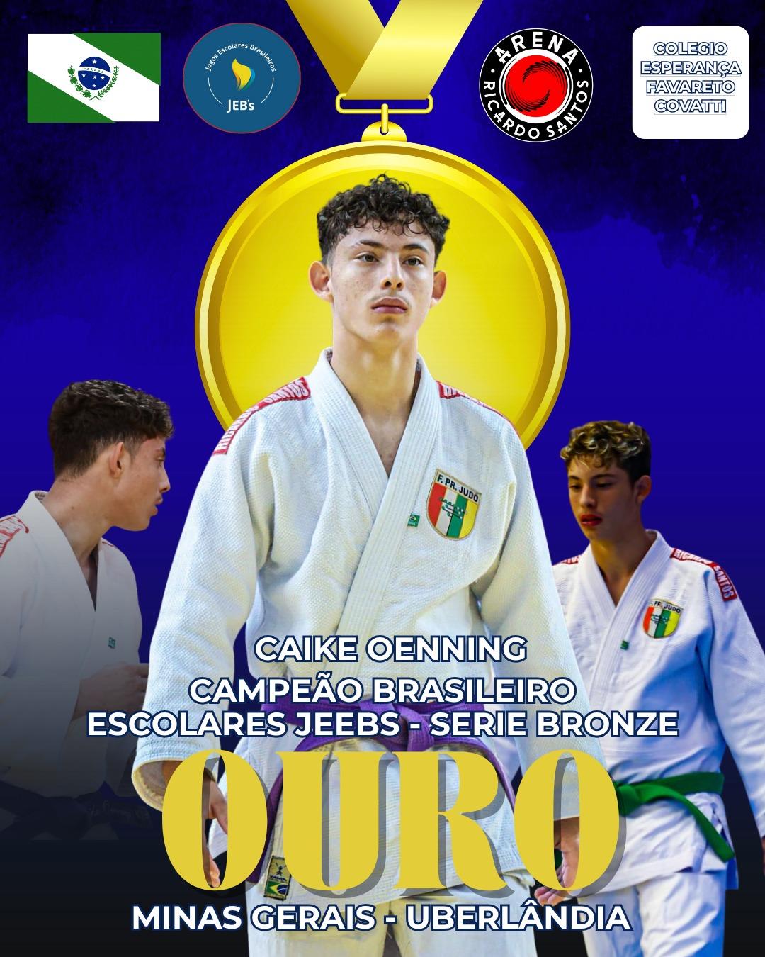 Caike Oenning conquista ouro no Campeonato Brasileiro Escolares JEB’s – Série Bronze
