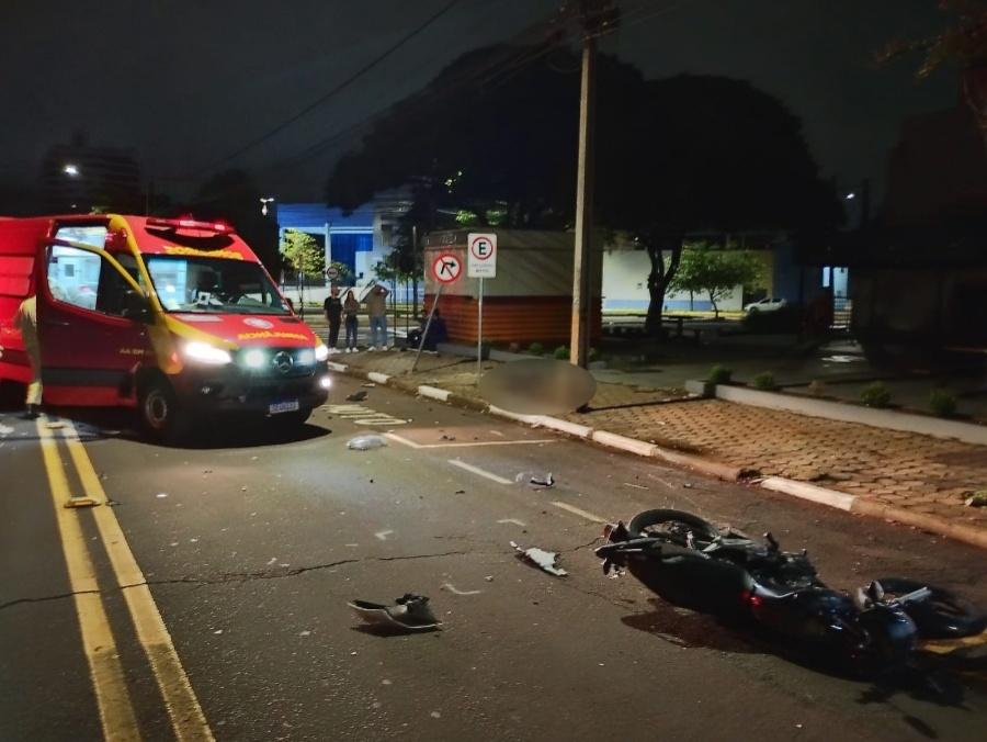 Motociclista morre após grave acidente na Rua Santos Dumont