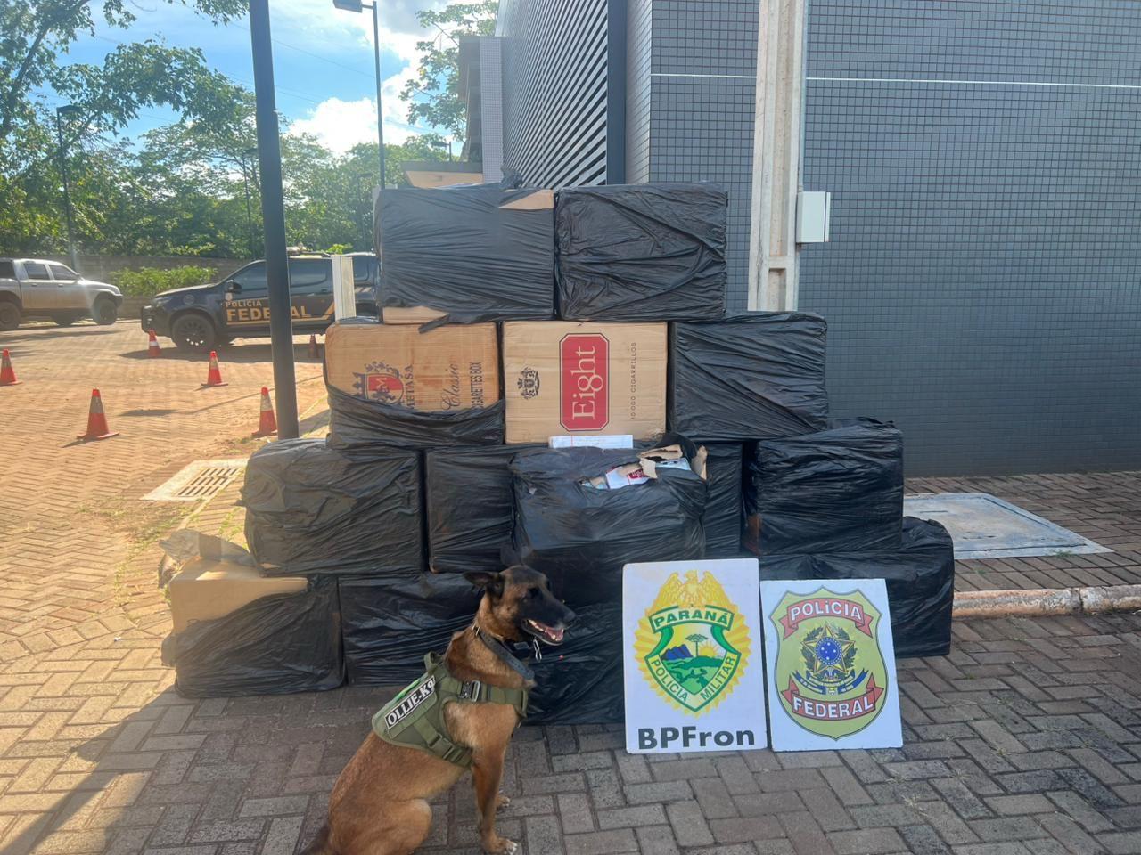 PF e BPFRON apreendem cigarros contrabandeados em Mercedes