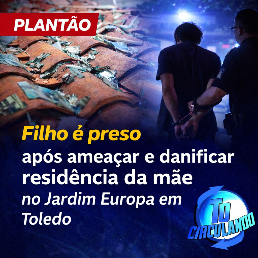 Filho é preso após ameaçar e danificar residência da mãe no Jardim Europa em Toledo