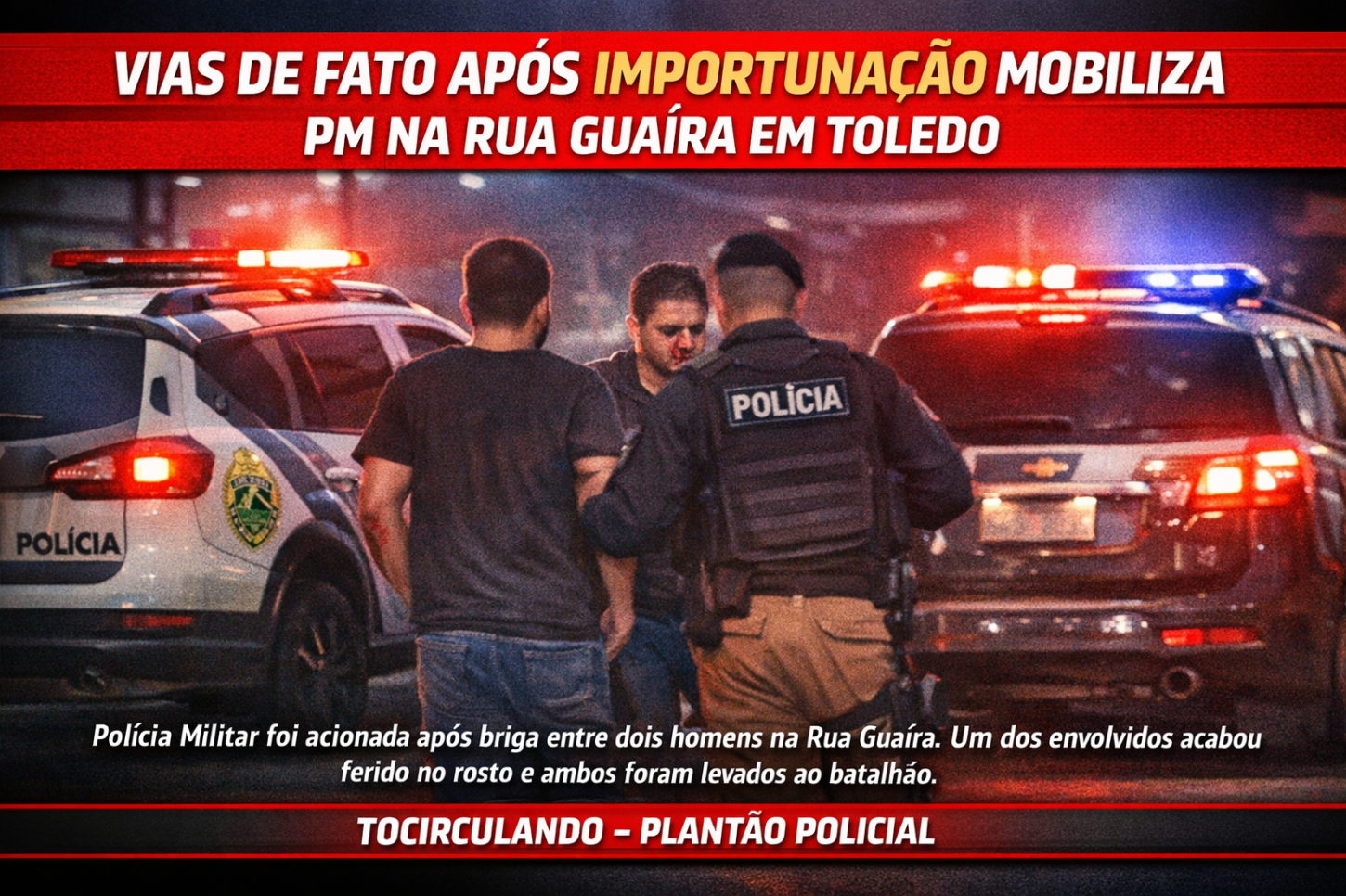 Confusão envolvendo mulher termina em agressão na Rua Guaíra em Toledo