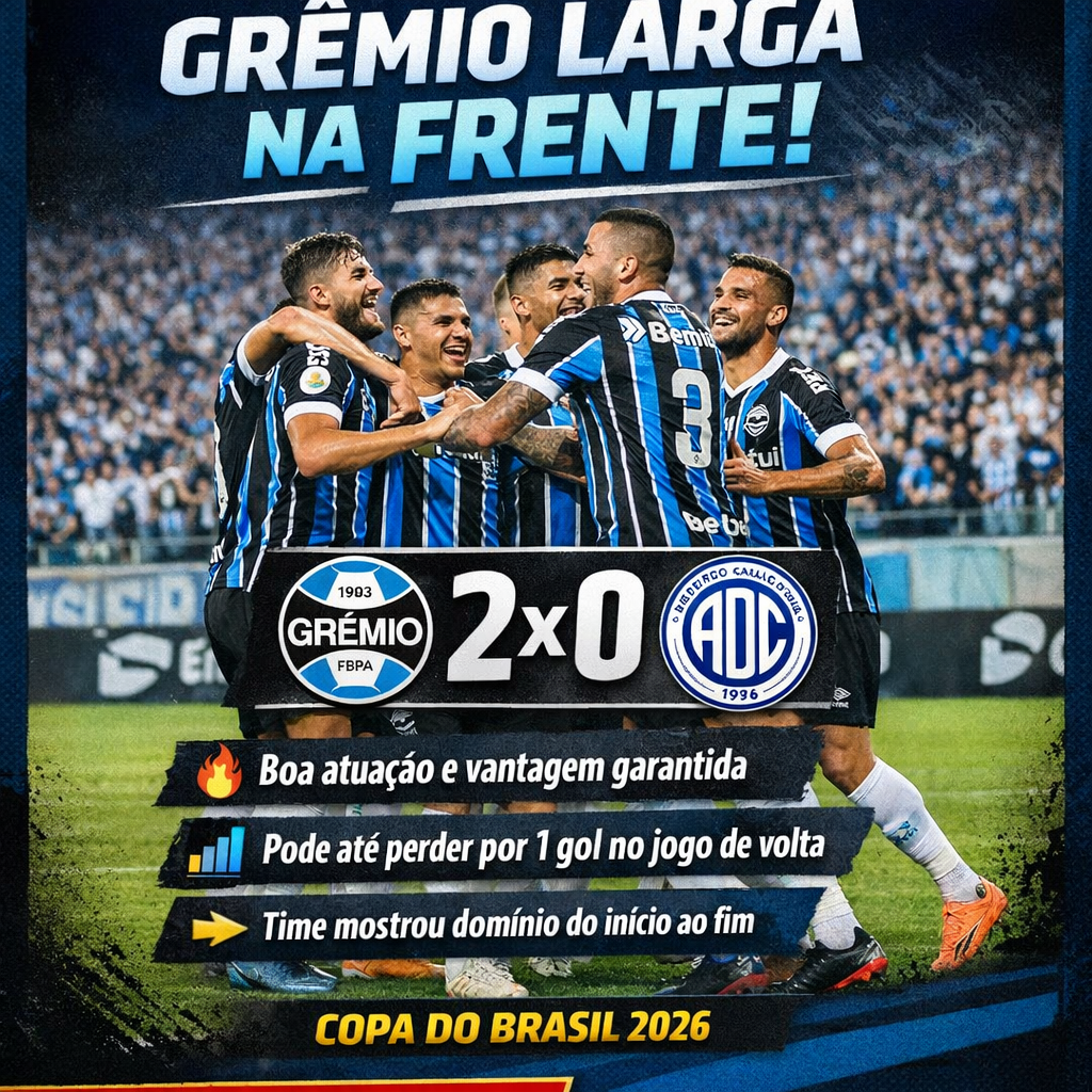 Grêmio vence e larga na frente na Copa do Brasil