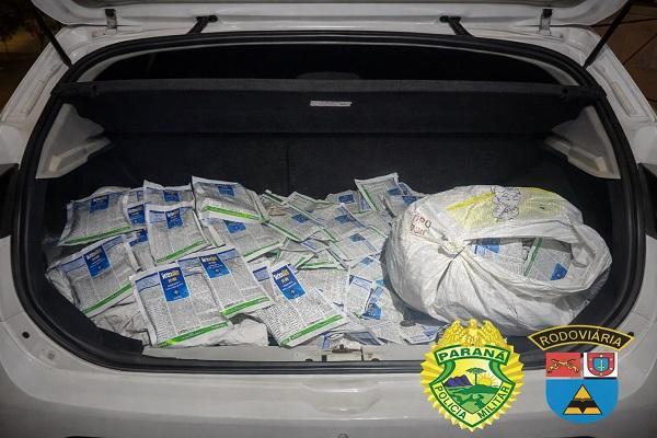 ROTAM APREENDE 50 KG DE HERBICIDA E PRENDE SUSPEITO NA PR-364 EM TERRA ROXA