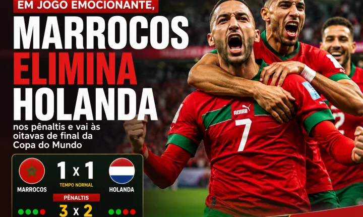 Em jogo emocionante, Marrocos elimina Holanda nos pênaltis e avança às oitavas de final da Copa do Mundo