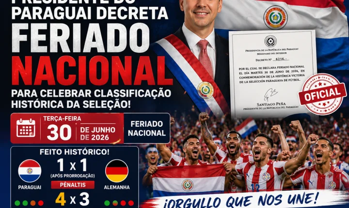 Paraguai para! Governo decreta feriado nacional após classificação histórica sobre a Alemanha